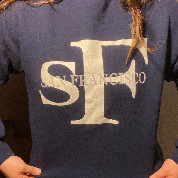 Vintage San Francisco Navy Crewneck Sweatshirt - Picture 1 of 8